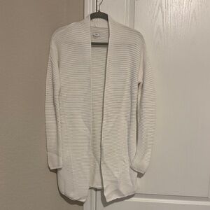 Pre-owned Vince Ribbed White Cardigan Sweater